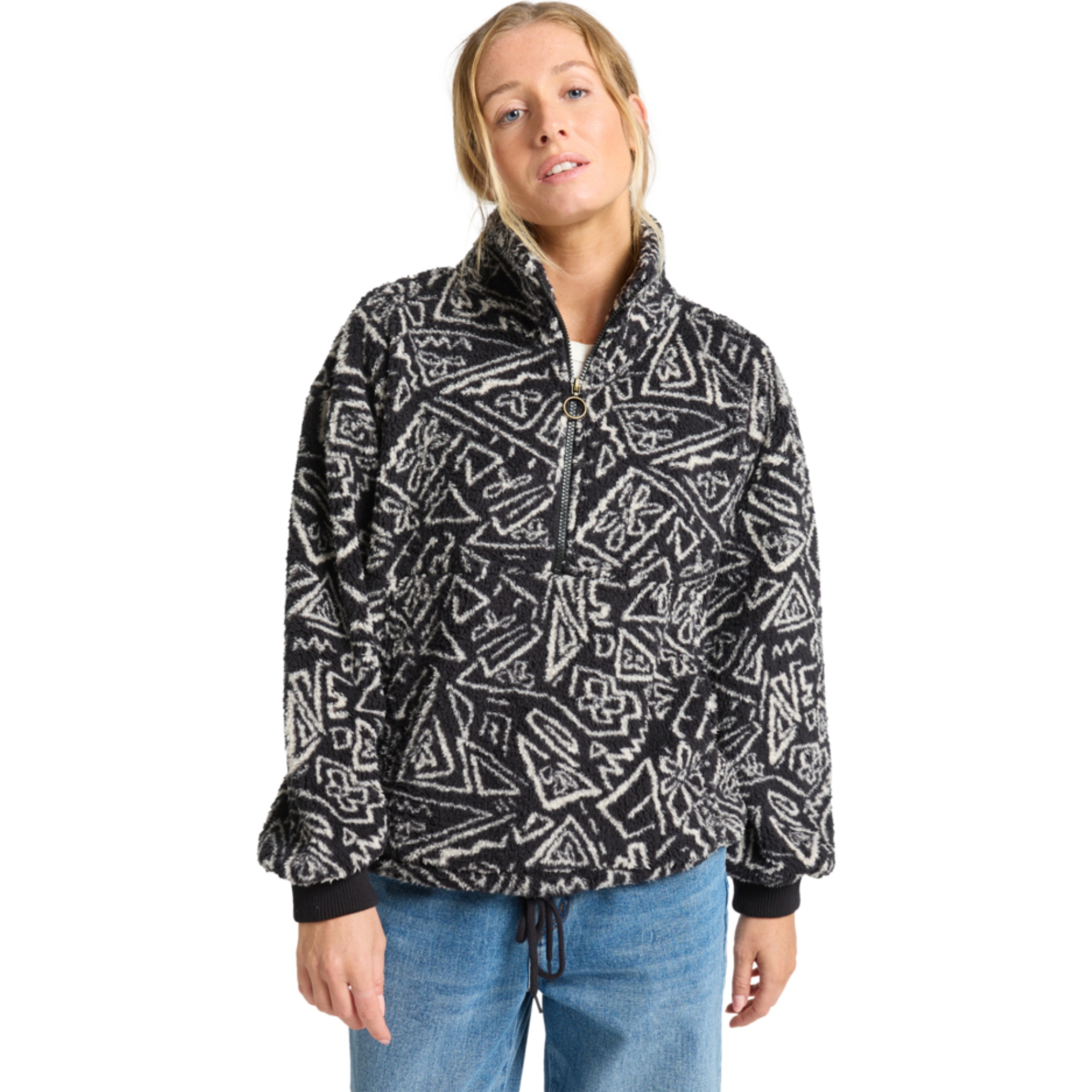 2025 Billabong Womens Time Off Pullover Sweatshirt EBJPF00112 - Black Pebble